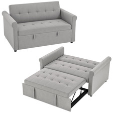Sofa Bed Grey Velvet