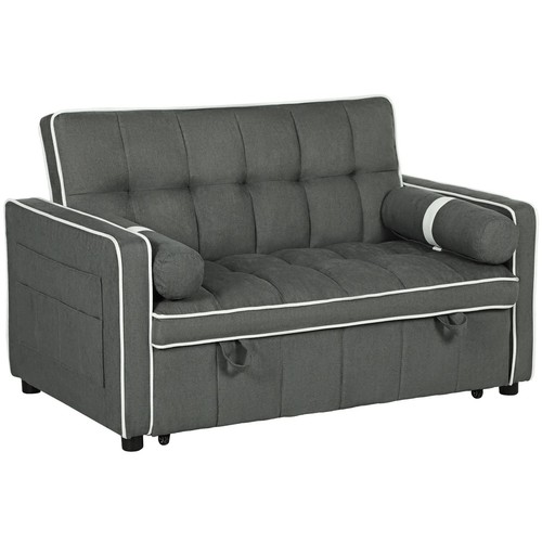Two seater linen look sofa - two-seater,