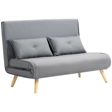 Two-Seater Linen-Look Sofa Bed