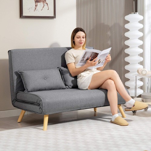 Homcom two seater linen - two-seater, linen-look
