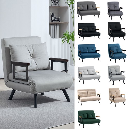 Fabric convertible single sofa - fabric,
