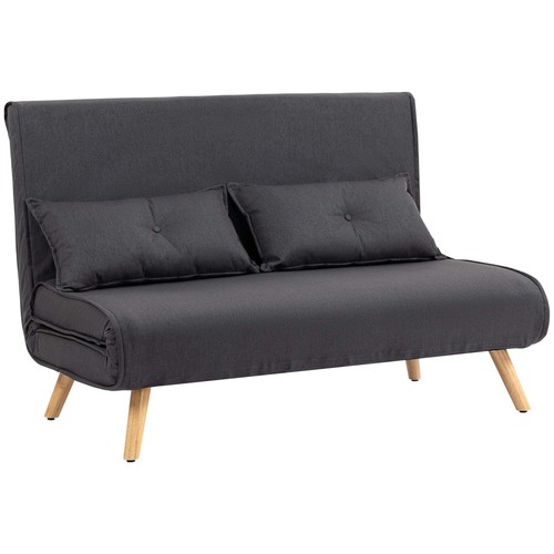 Two seater linen look sofa - linen-look,